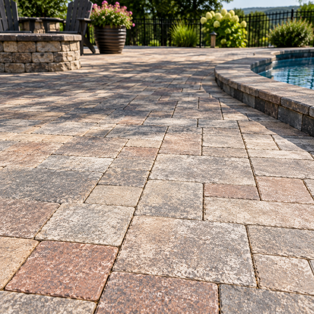 Faded outdoor pavers