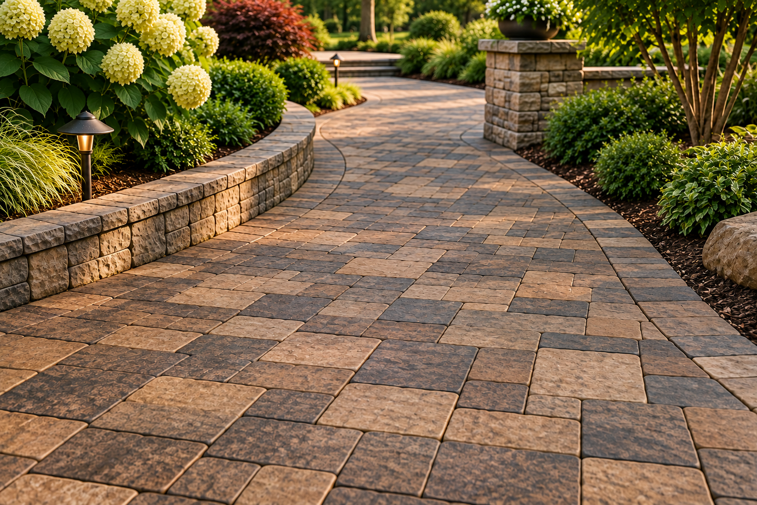 Enhanced finish sealed paver walkway