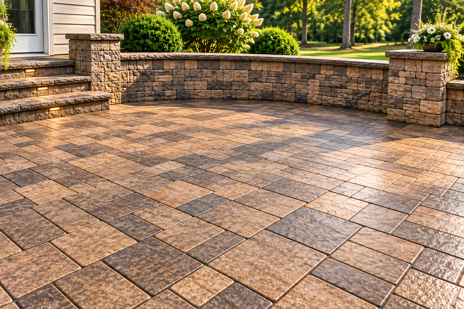 Clean and restored hardscape after restoration