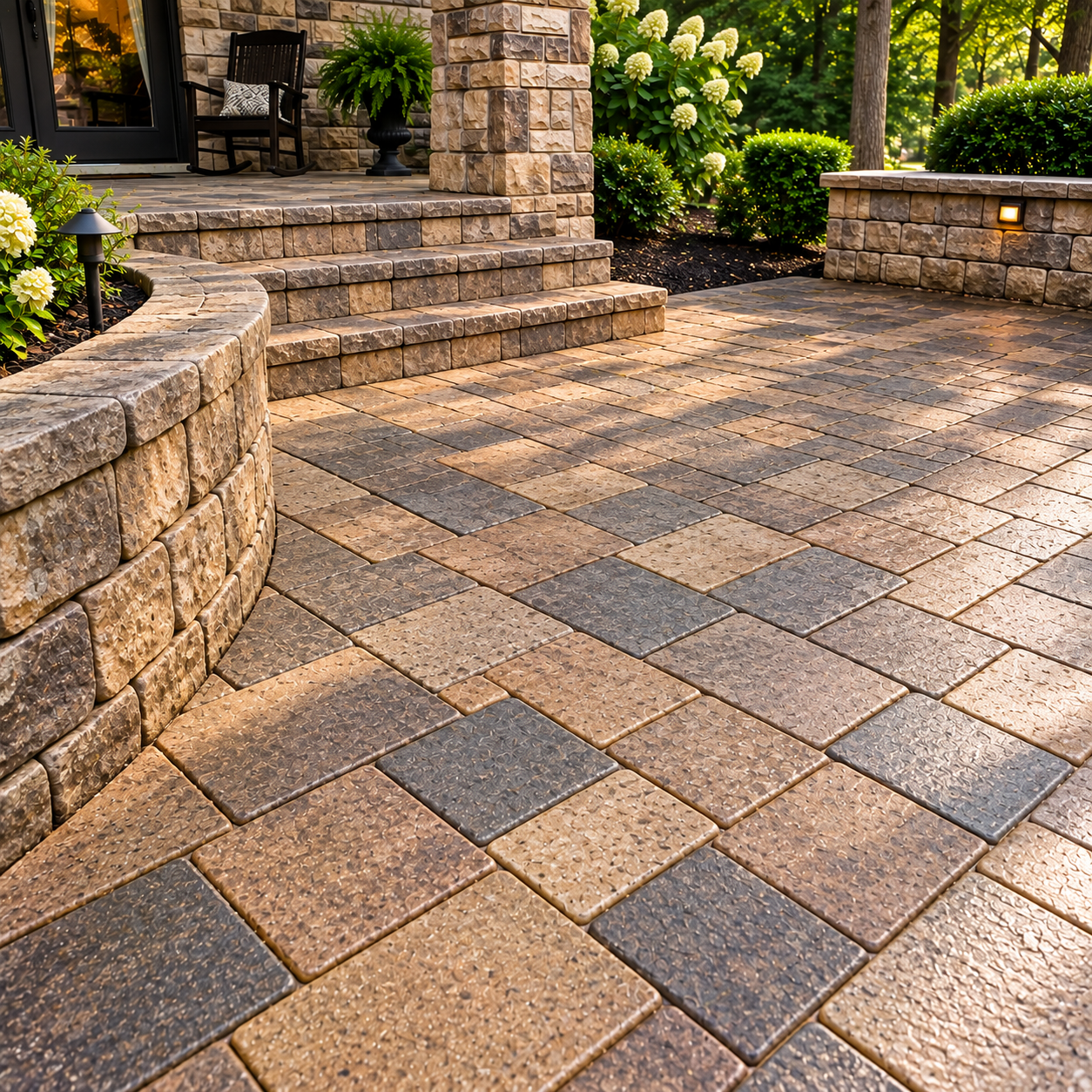 Pavers after complete cleaning repair re-sanding and sealing